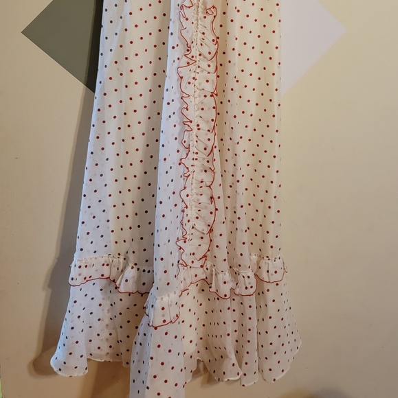 Vintage | Red Polka Dot Ruffle Maxi Dress - Picture 11 of 11